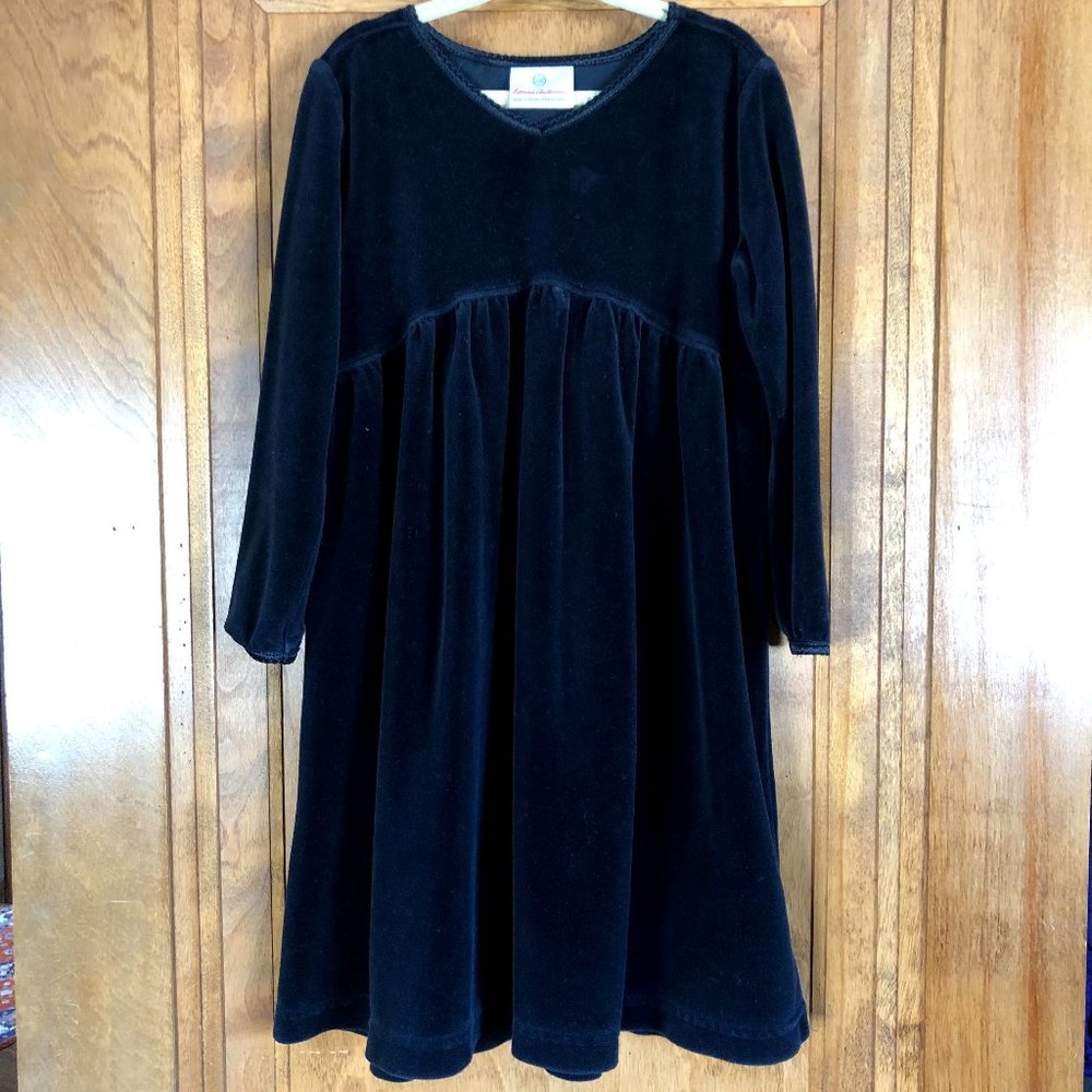 Hanna Andersson black velvet long sleeve dress